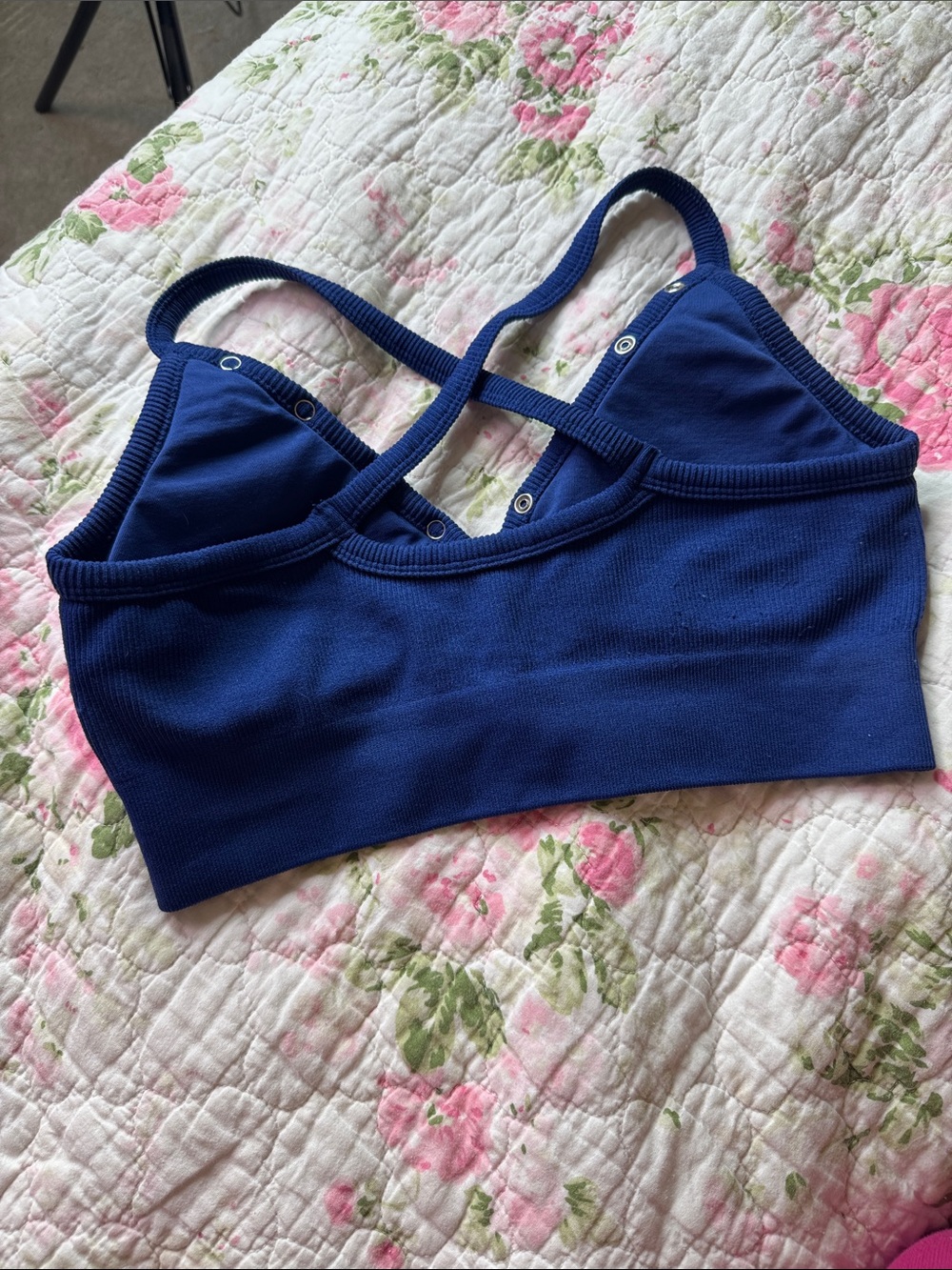 Women's Navy Snap-Front Sports Bra - Unbranded - Picture 5 of 5